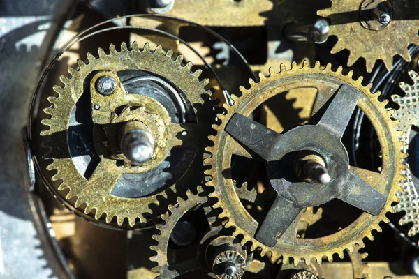 Close up metal gears mechanism — Stock Photo, Image