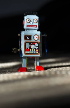 Vintage mavi robot oyuncak