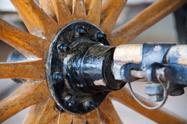 Bir vintage renkli taşıma tekerleği Closeup görüntü