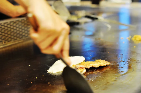 Teppanyaki Bangkok Tayland güzel Japon restoranında canlı yemek