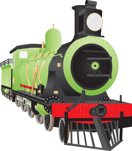 Locomotive Appel Offres Old Twelve Wheel 480 Steam Railway Munie — Image vectorielle