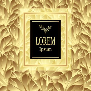 Altın renkli kozmetik veya parfüm veya paket çay için veya alkol etiket ya da takı reklam paket ve folyo tarafından yapılan lüks arka plan afiş şablon için bırakır 