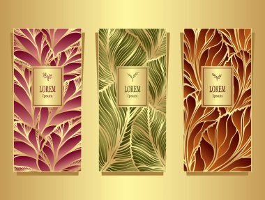Paket veya folyo tarafından yapılan lüks arka plan afiş için ayarlama şablonu Bordo yeşil kahverengi altın kozmetik veya parfüm veya alkol etiket veya takı reklam için ya da marka kitap bırakır