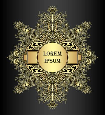 Şablon etiketi çerçeve başlık sayfası veya paket lüks ürün dekoratif modern unsur altın siyah çay veya kahve için veya kozmetik veya parfüm veya alkol içki ya da sigara ile 