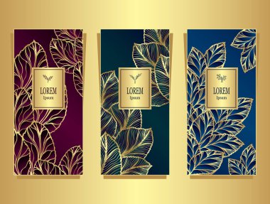Paket veya folyo tarafından yapılan lüks arka plan afiş için ayarlama şablonu altın Bordo yeşil koyu lacivert kozmetik ve parfümler için veya paket çay veya alkol etiket veya marka kitap bırakır