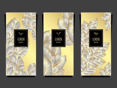 Paket veya folyo tarafından yapılan lüks arka plan afiş için ayarlama şablonu gümüş altın kozmetik ve parfümler için veya paket çay veya alkol etiket veya marka kitap bırakır