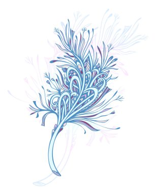 Zen doodle dekoratif tüy veya Zen arapsaçı Boho tarzı dövme veya dekorasyon T gömlek çanta ya da yatak örtüsü için renkli. Hafiflik zerafet zarafet sembolü. 