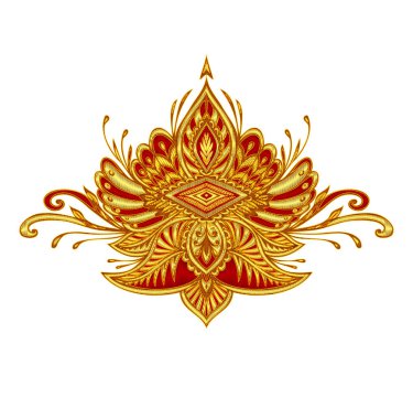 Dekoratif unsur amblem veya taç kırmızı altın renkte dekore ceketler ya da farklı bir şey logosu için nakış efektli