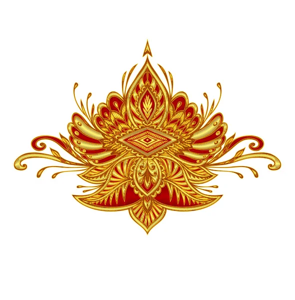 Dekoratives Element Emblem Oder Krone Mit Stickeffekt Rotgoldfarben Zur Dekoration — Stockvektor