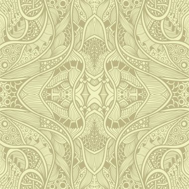 Abstract Zen tangle Zen doodle seamless pattern  in beige for wallpaper or for decoration different things clipart