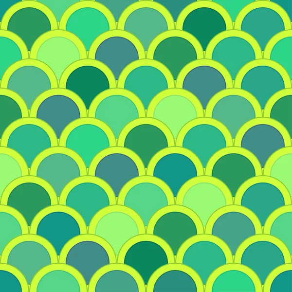 Seamless Pattern Circles Light Green Olive Yellow Effect Mosaic Fish — Stock Vector