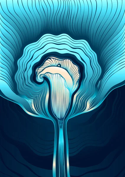 Fondo Decorativo Con Flor Abstracta Calla Enredo Zen Zen Doodle — Archivo Imágenes Vectoriales