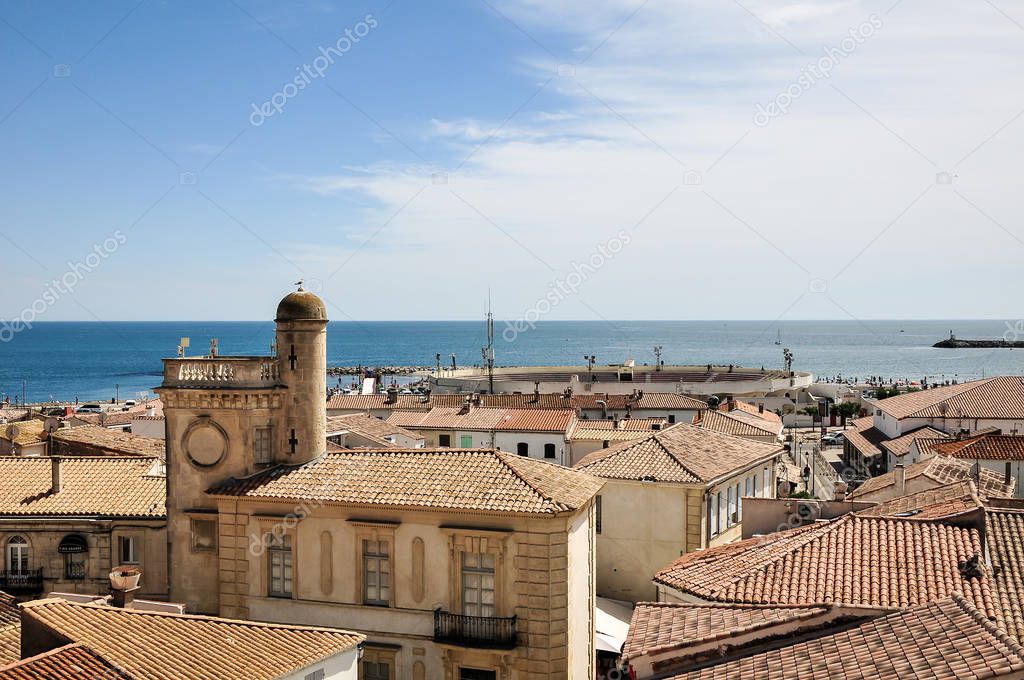 SaintesMariesdelaMer / Francia24 de junio de 2018 vista aérea de