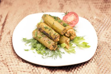 Pişmiş kabak dolma closeup, Mısır ve Yunan gıda