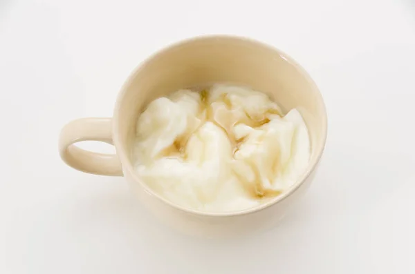 Йогурт Олігосахаридом Супній Чашці Білому Тлі — стокове фото