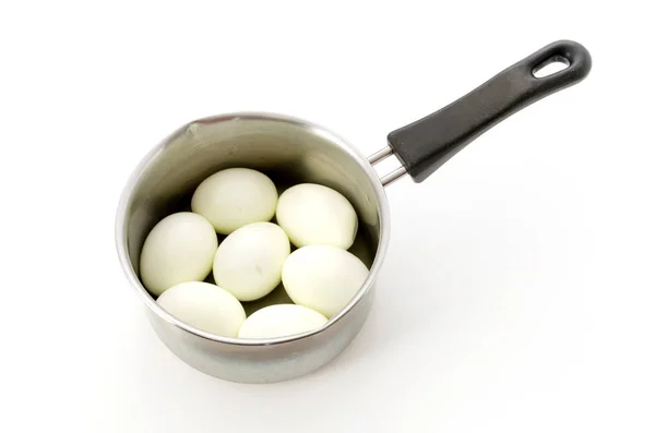 Huevos Cocidos Una Cacerola — Foto de Stock
