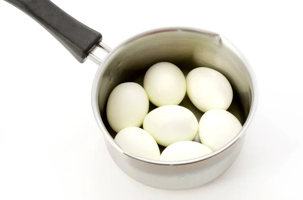 Huevos Cocidos Una Cacerola — Foto de Stock