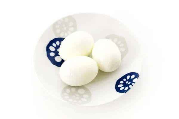 Варёные Яйца Тарелке — стоковое фото