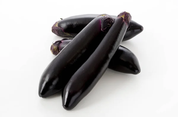 Svart Aubergine Isolerad Vit Bakgrund — Stockfoto