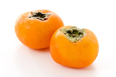 Beyaz arkaplanda Kaki, Persimmon