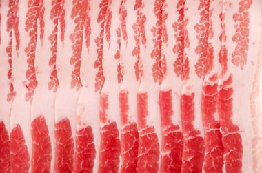 Dilimlenmiş taze et, domuz göbeği.