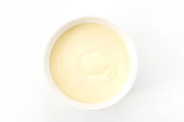 Mayonnaise Cocotte แยกก นบนพ นหล ขาว — ภาพถ่ายสต็อก
