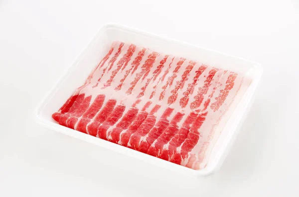 Carne Fresca Affettata Pancetta Maiale — Foto Stock