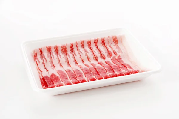 Carne Fresca Affettata Pancetta Maiale — Foto Stock