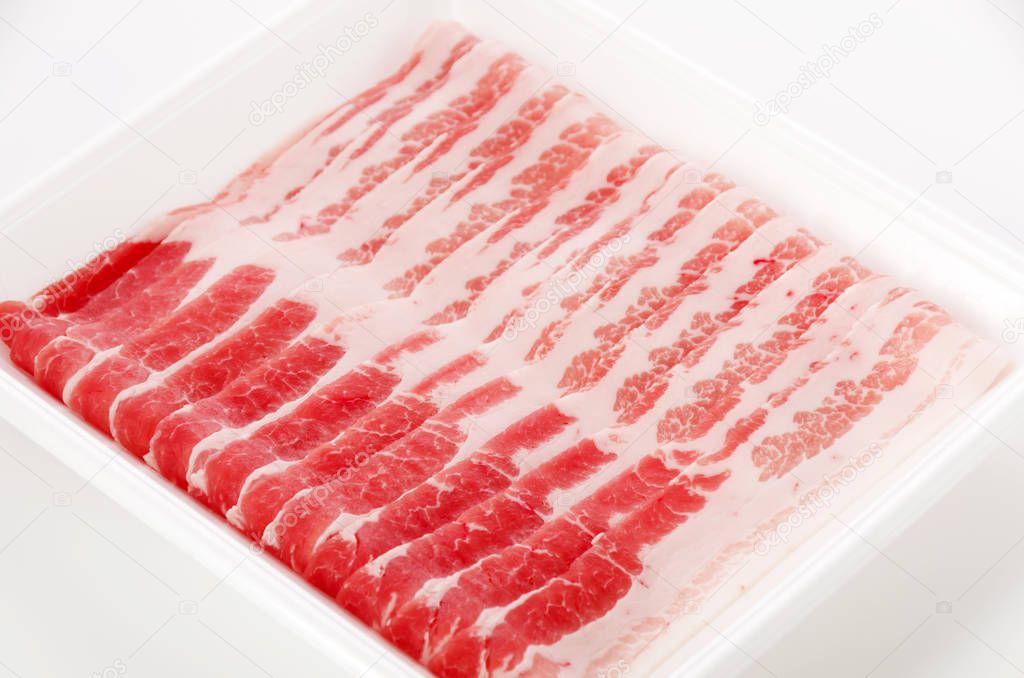 sliced fresh meat, Pork belly