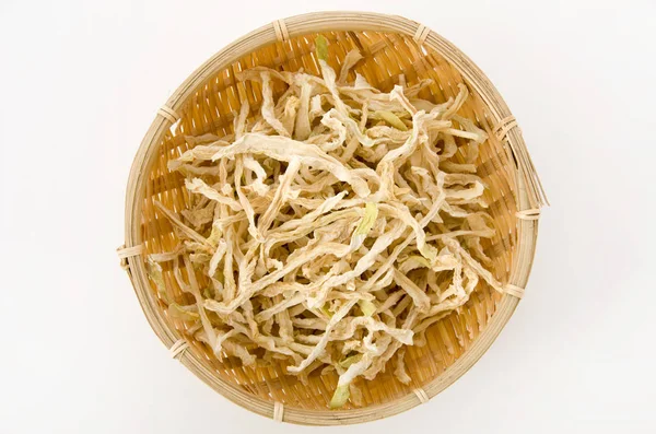 Gedroogde Radijs Strips Kiriboshi Daikon Deze Gesneden Een Japanse Radijs — Stockfoto