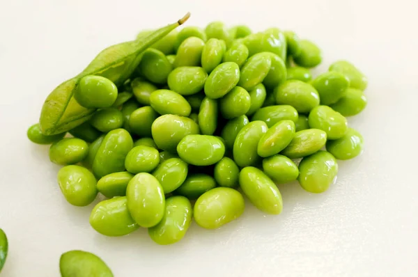 Cooked Green Edamame Peeled Edamame — Stockfoto