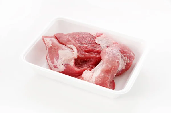 Carne Cerdo Cruda Costilla Trasera —  Fotos de Stock