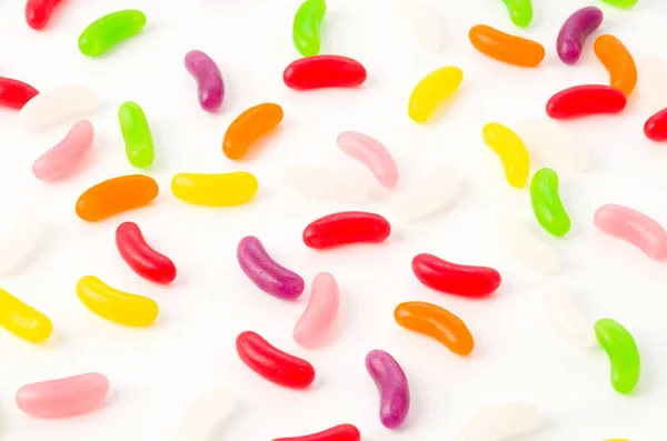 Color Jelly Beans White Background — Stock Photo, Image