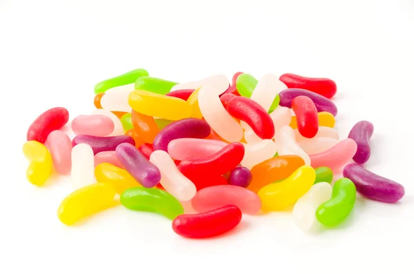 Farbe Jelly Beans Auf Weißem Hintergrund — Stockfoto