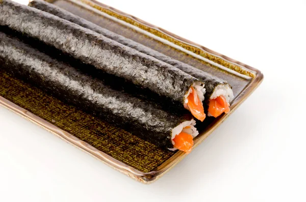 Salmon Sushi Roll Sushi Roll — Stok Foto