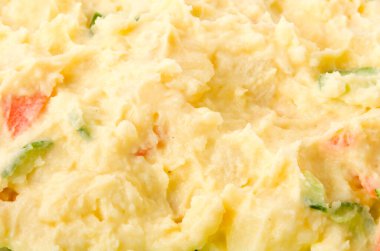 Patates salatası arka planı veya dokusu