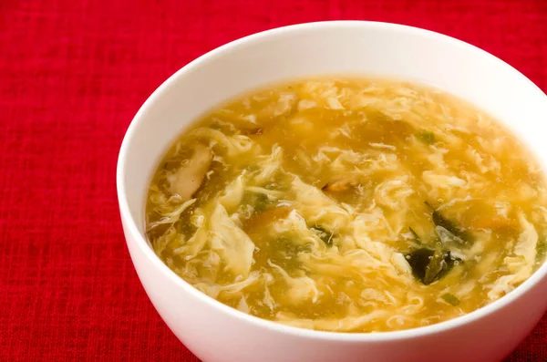 Nourriture Chinoise Bol Soupe Aux Œufs — Photo