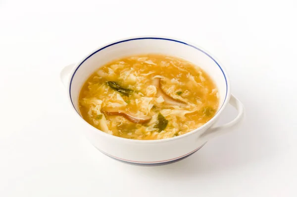 Nourriture Chinoise Bol Soupe Aux Œufs — Photo