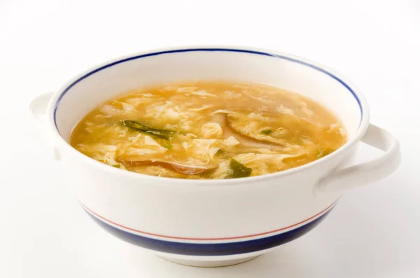 Китайская Еда Миска Яичного Супа — стоковое фото