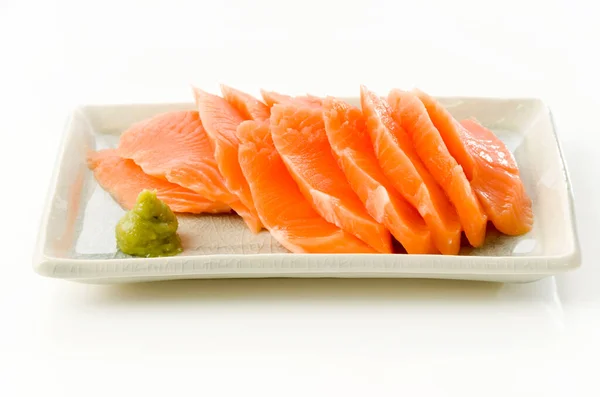 Σολομός Sashimi Ακατέργαστη Φέτα Πέστροφας Ουράνιο Τόξο Πέστροφα Sashimi — Φωτογραφία Αρχείου