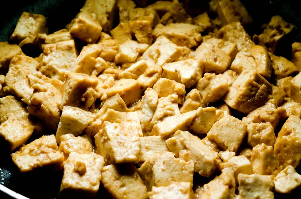 Süß Und Würzig Gebraten Mit Tofu — Stockfoto