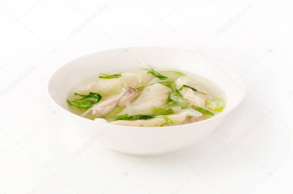 chicken wings broth with Chinese dumplings