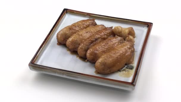 Zoete Kruidige Teriyaki Kippenvleugels Met Knoflook — Stockvideo