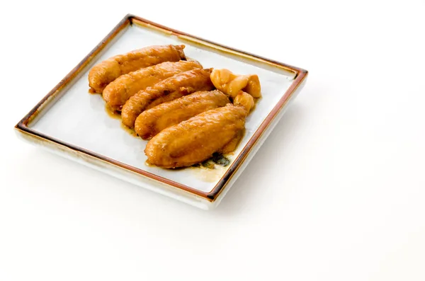 Zoete Kruidige Teriyaki Kippenvleugels Met Knoflook — Stockfoto