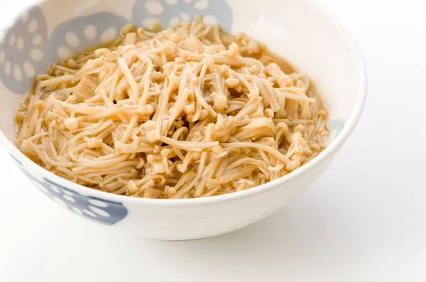 Japanse Bijgerecht Gekookt Met Enoki — Stockfoto