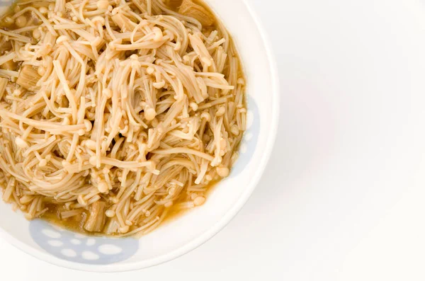 Japanese Side Dish Boiled Enoki — Stock Photo, Image