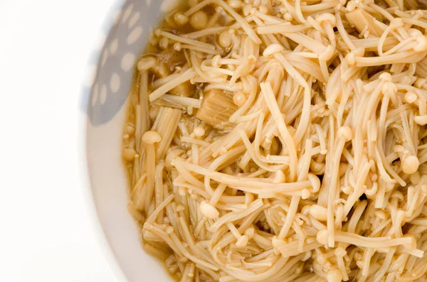 Japanse Bijgerecht Gekookt Met Enoki — Stockfoto