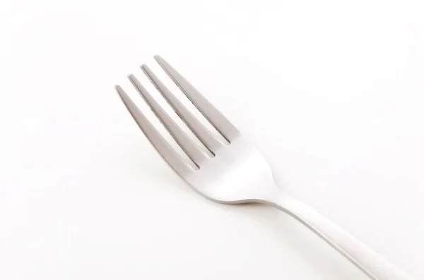 Metal Fork White Background — Stock Photo, Image