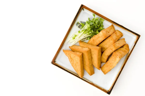 Thick Fried Tofu White Radish Sprouts — Stock Photo, Image