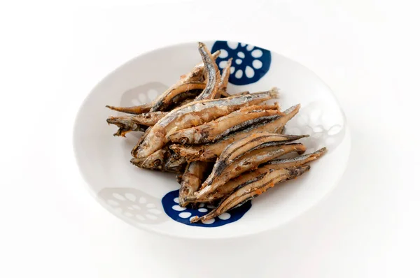 Japanese Food Kibinago Deep Fried Silver Stripe Herring — Stock Photo, Image